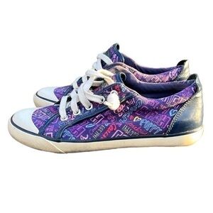 COACH Barrett Pop LB STPAT Signature Sneaker Navy Blue Multi Size 7